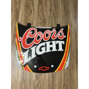 Vintage 1998 Coors Light Chevrolet NASCAR Racing Hood Sign Man Cave Bar Decor